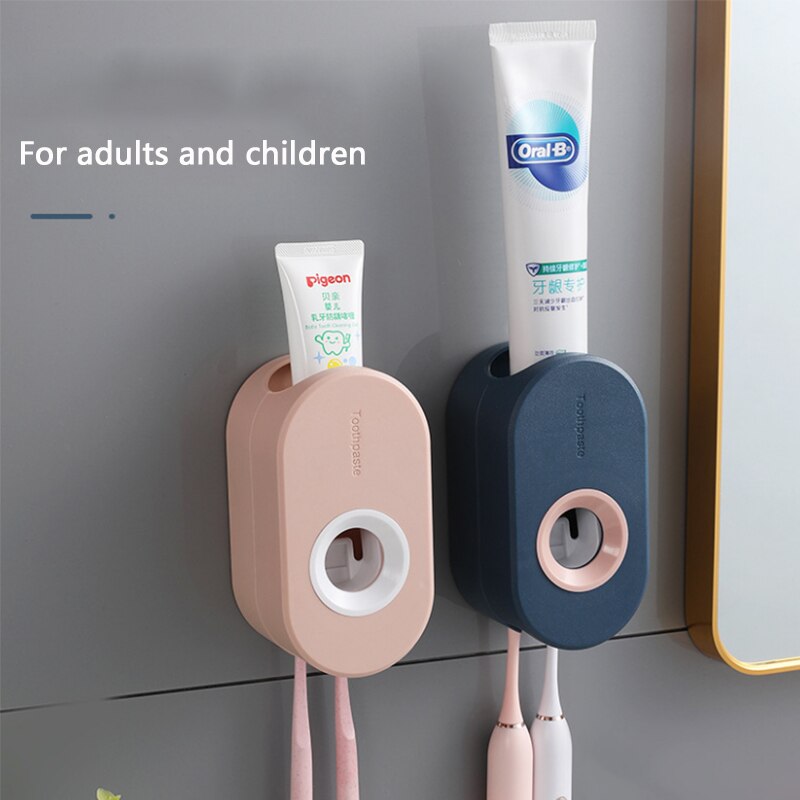 Automatisk tandpasta dispenser badeværelse tilbehør vægmonteret klemme til værktøj til tandbørste til voksne og børn