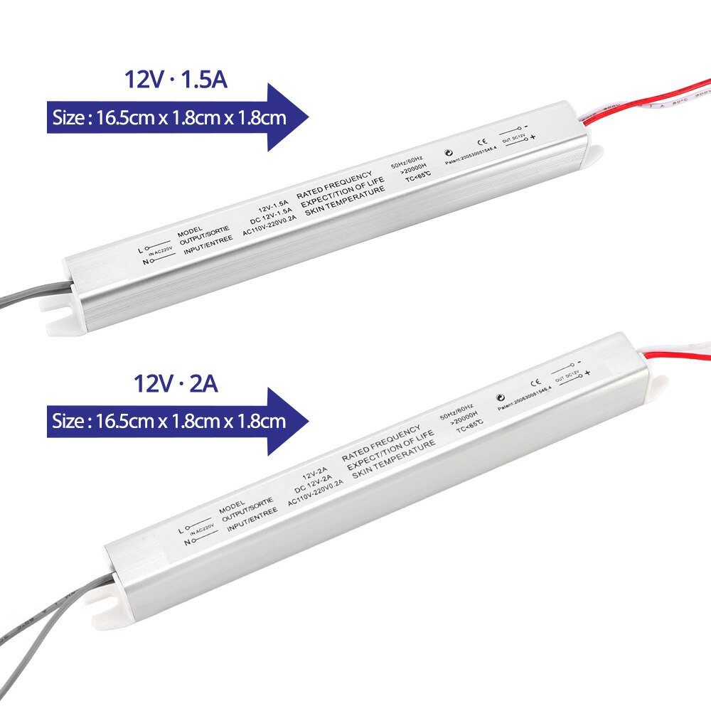 DC12V 1.5A 2A 3A 4A 5A LED Driver AC110V ~ 220V Ultra dunne LED Voeding Verlichting Transformator voor slanke Reclame Lichtbak