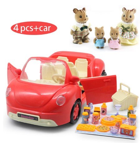 Simulazione per bambini famiglia di animali della foresta 1:12 mobili per case delle bambole figura carina coniglio in miniatura bambine giocattoli regali: 4