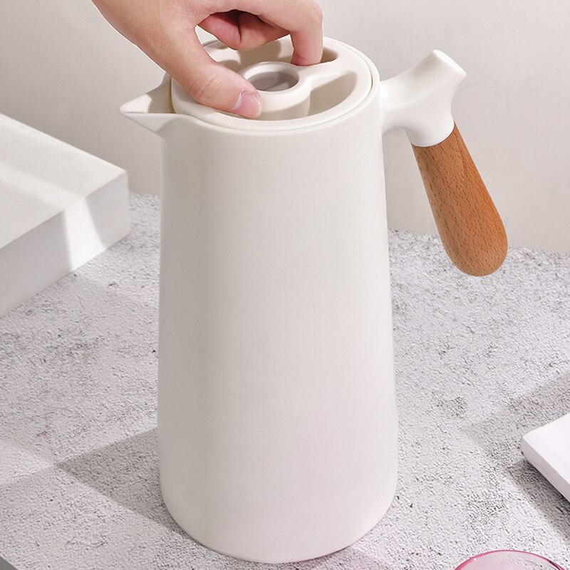 1L Glass Liner Vacuum Flask Water Jug Home Office Insulation Leakproof Water Pot For Coffee Tea Thermal