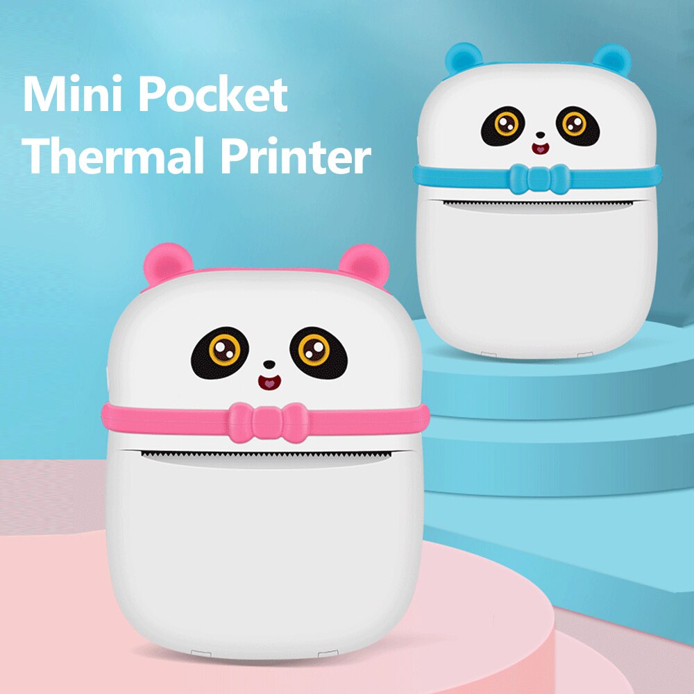 Mini impresora térmica de bolsillo para niños, dispositivo de impresión portátil BT de aspecto bonito con papel de impresión para notas y fotos, impresión de documentos