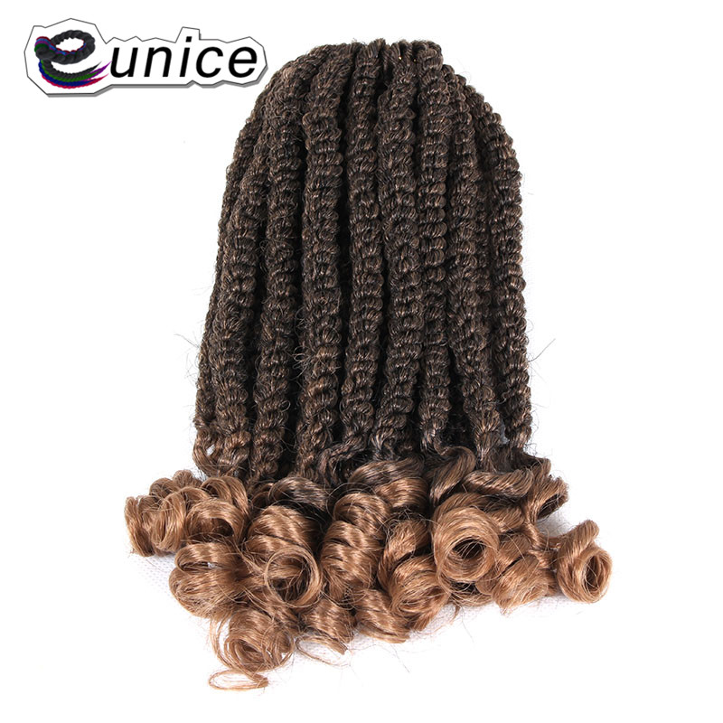 Eunice Haar Für Flechten Syntheic Haar 20 stränge/Pack 12 zoll Havanna Twist Nahen Größe Ombre Lila Häkeln Briads: T1B/27 / 3 Teile/los