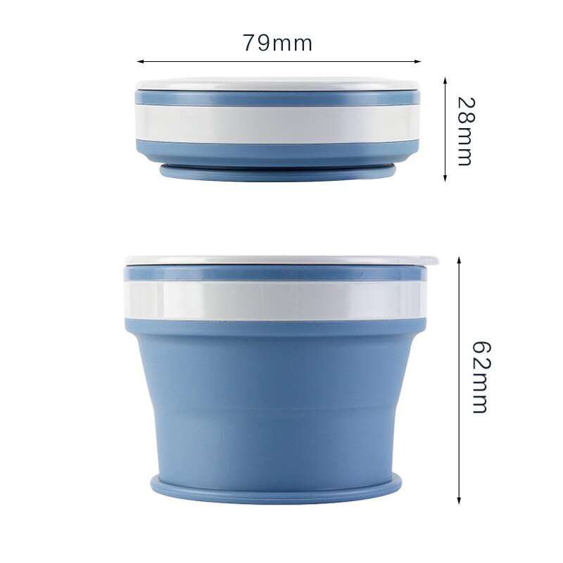 170ml/270ml/350ml udendørs bærbare lækagesikre silikone folde teleskopkop