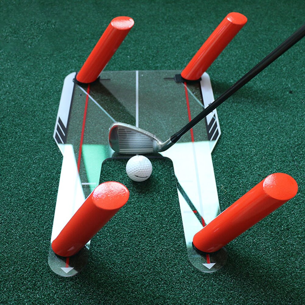 4 Path Rods Alignment Golf Swing Training Aid Indoor Flexible Angle Home Office Guide Transparent Base Chip Pitch