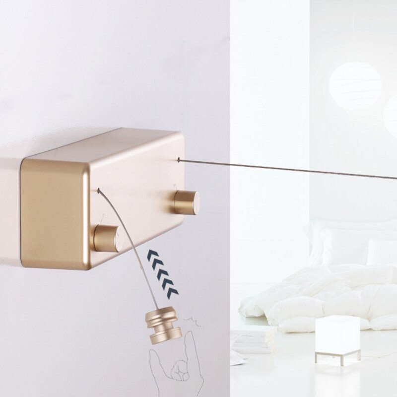 Home 4.2M Steel Wire Invisible Wall Hanger Indoor Retractable Solid Clothesline Retractable Clothesline Clothes Dryer