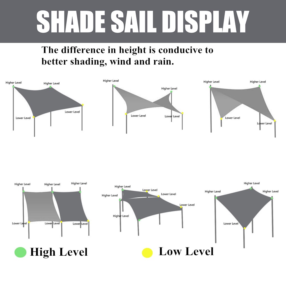5x4M 3x2M Grau Rechteck HDPE Sonne Sonnensegel Baldachin UV Block Markise Für draussen terrasse Garten Hinterhof Gewächshaus Schatten Tuch