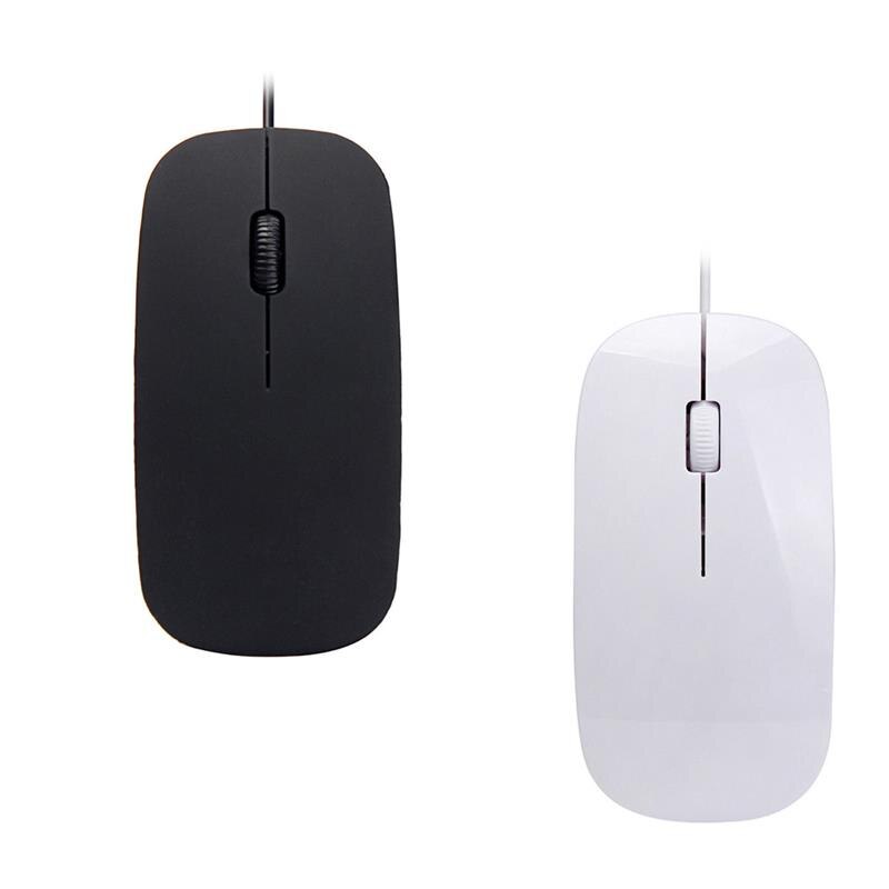 Wired Ultra-thin Mini Mouse 7 Button LED Desktop Computer Laptop Matte Black White Cute Ergonomic Gaming Mouse or PC Laptop
