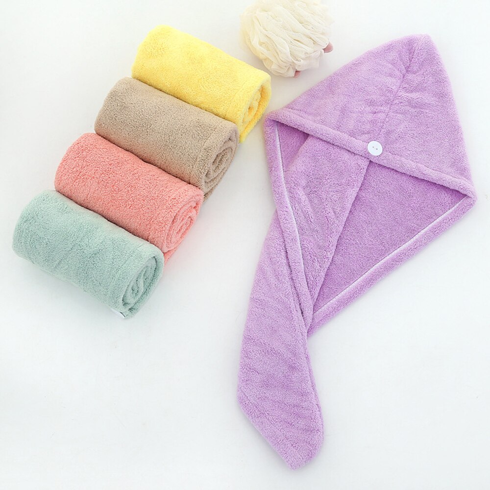 ADOREHOUSE rápido secado de cabello toalla Toalla de microfibra de mujer toalla para niñas rápido seco pelo sombrero cabeza baño herramientas de baño