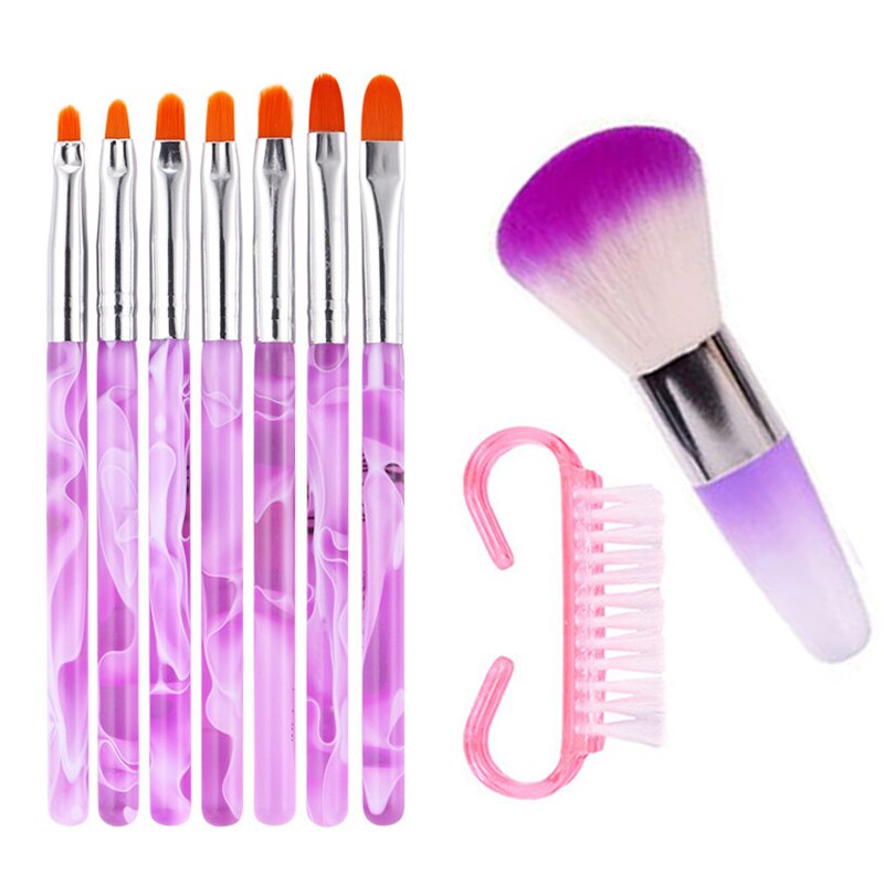 Nail art pensel penne akryl negle børster uv gel neglelak maleri tegne pensler sæt strass håndtag manicure værktøj pensel