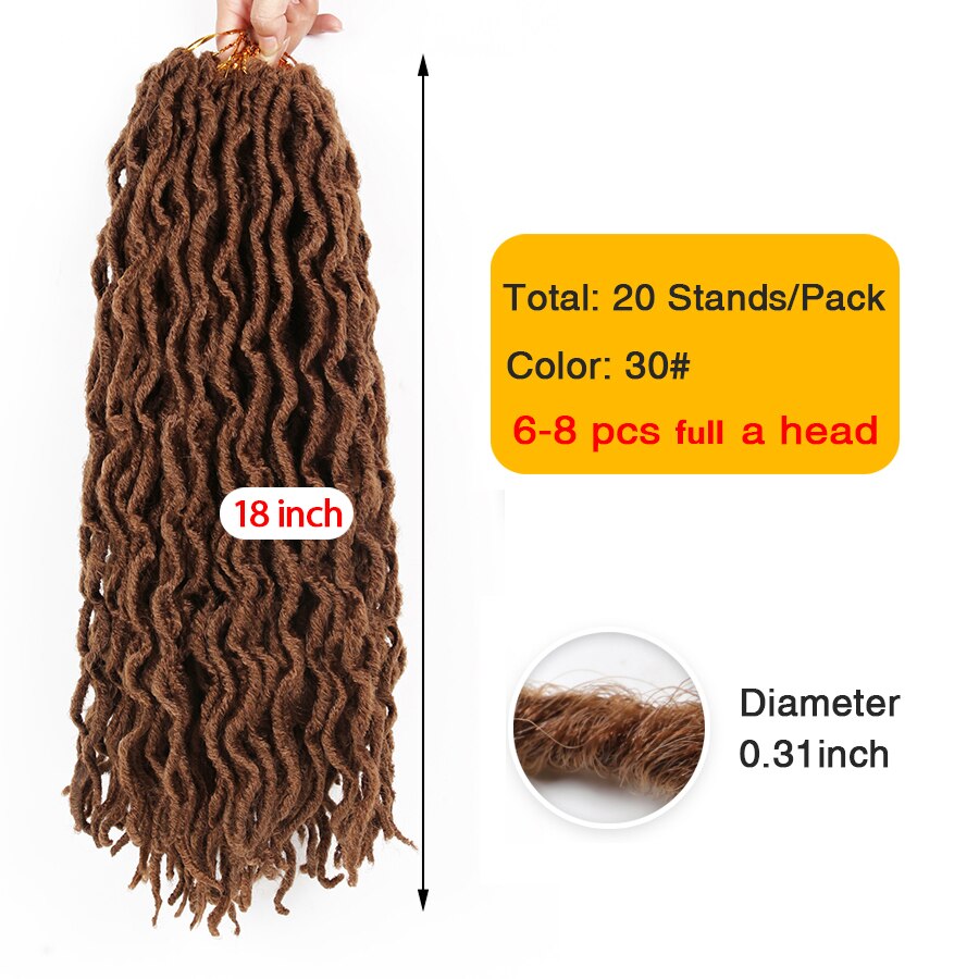 AliLeader 7colors Synthetic Crochet Braids Curly 12/ 18inch Nu Locs Crochet Extensions 20strand Goddess Faux Locs Crochet Hair: #35