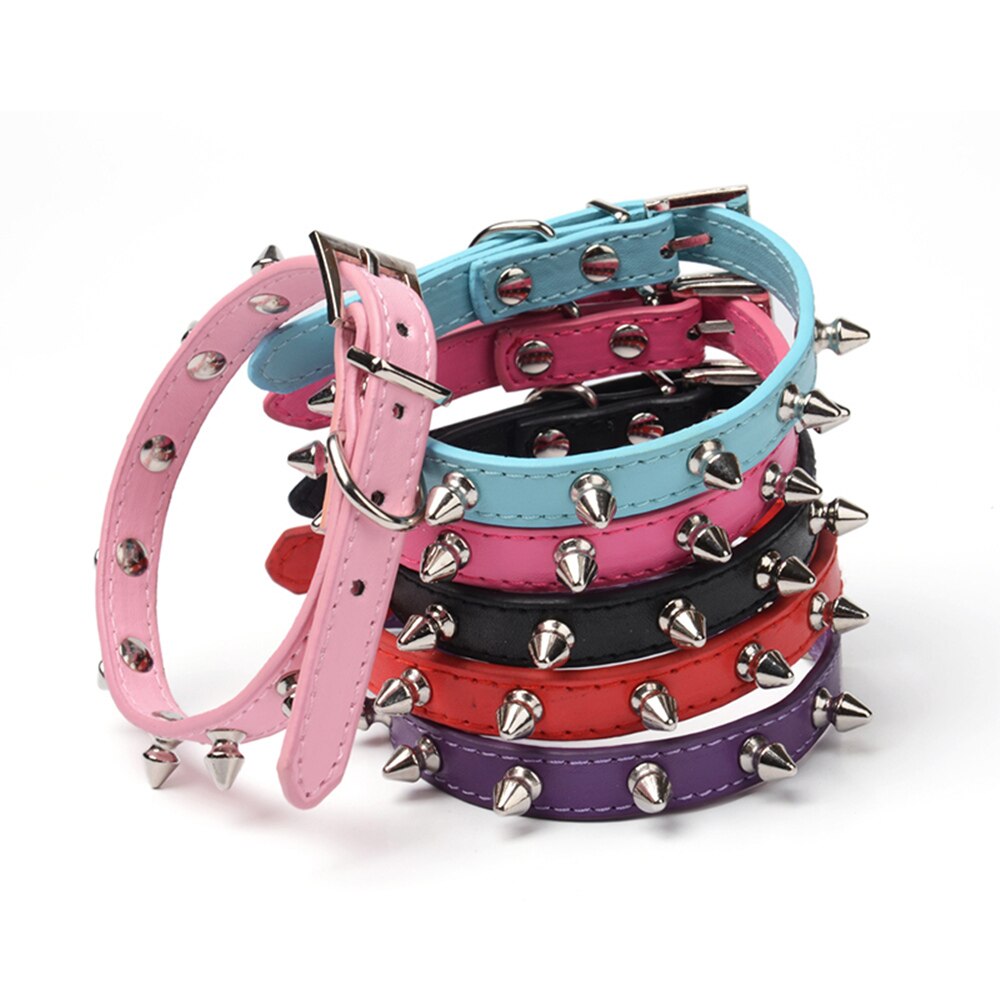 Huisdier Honden Halsbanden Pitbull Bulldog Verstelbare Kraag Hals Collare Riet Leer Klinknagel Spiked Puppy Ketting Bezaaid