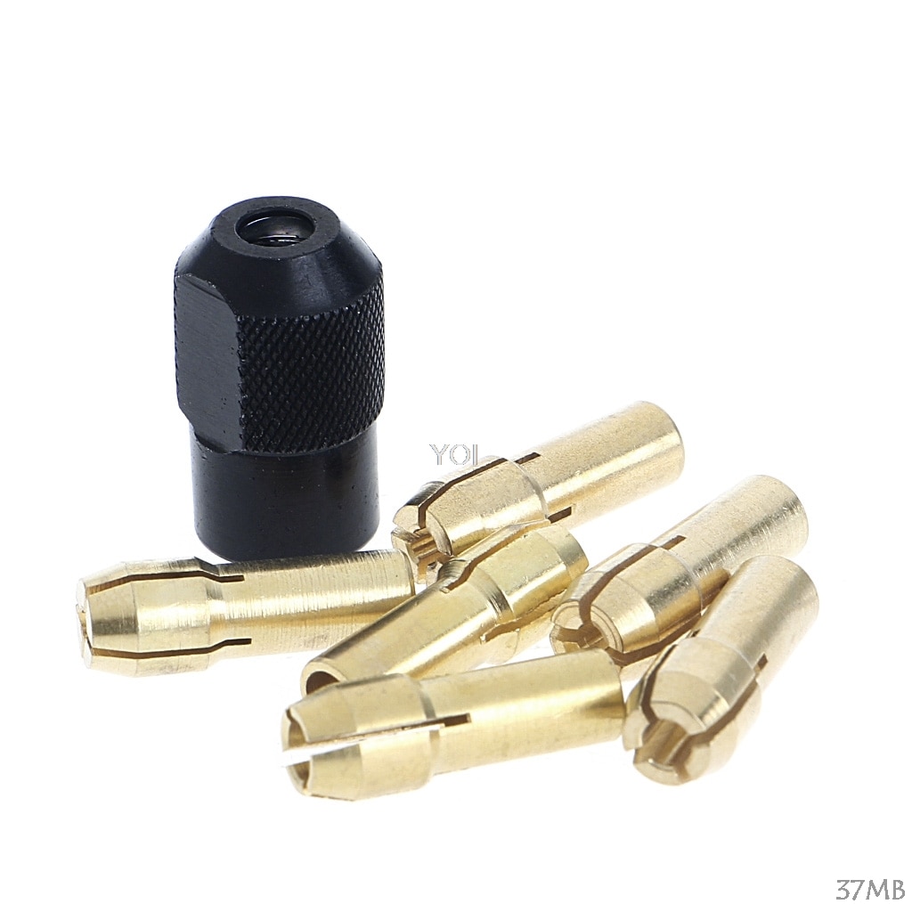 7pcs/lot dremel Brass Collet 1.0/1.6/2.0/2.4/3.0/3.2 +dremel check M8*0.75 Fits Dremel Rotary Tools dremel accessories