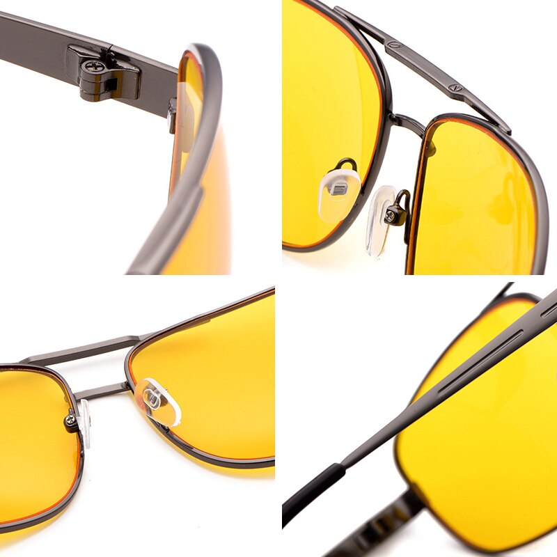 Pilot nattesynsbriller som kjører gul linse klassisk anti-refleks sjåførsikkerhetsbriller for menn og kvinner