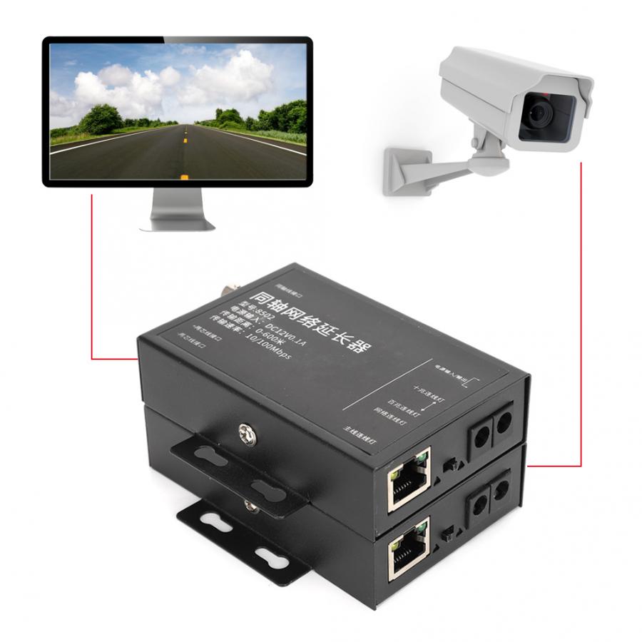 2000m / 6561.7ft Ethernet IP Extender Over Coax Kit Coaxial Cable for Security CCTV Cameras Coaxial Cable