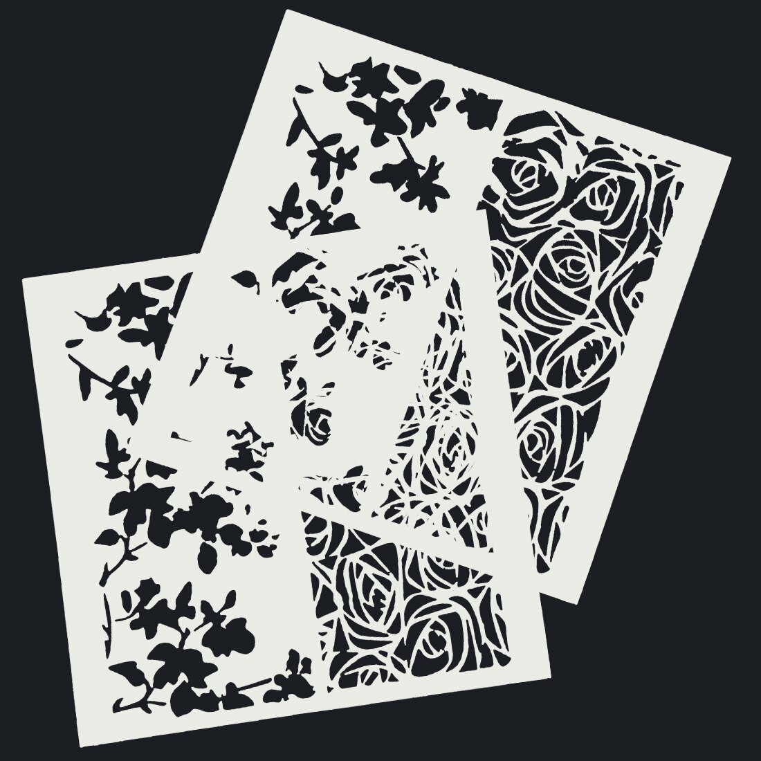 Plastic Cake Foam Spray Template Barista Stencils Decoration Tool Garland Mold Cake Printing Flower Model: Style 11