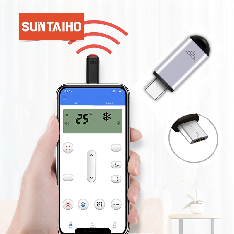 Suntaiho infrarood usb c afstandsbediening voor iphone Samsung Xiaomi Mini Smart IR Controller telefoon Adapter voor TV airconditioning koelkast