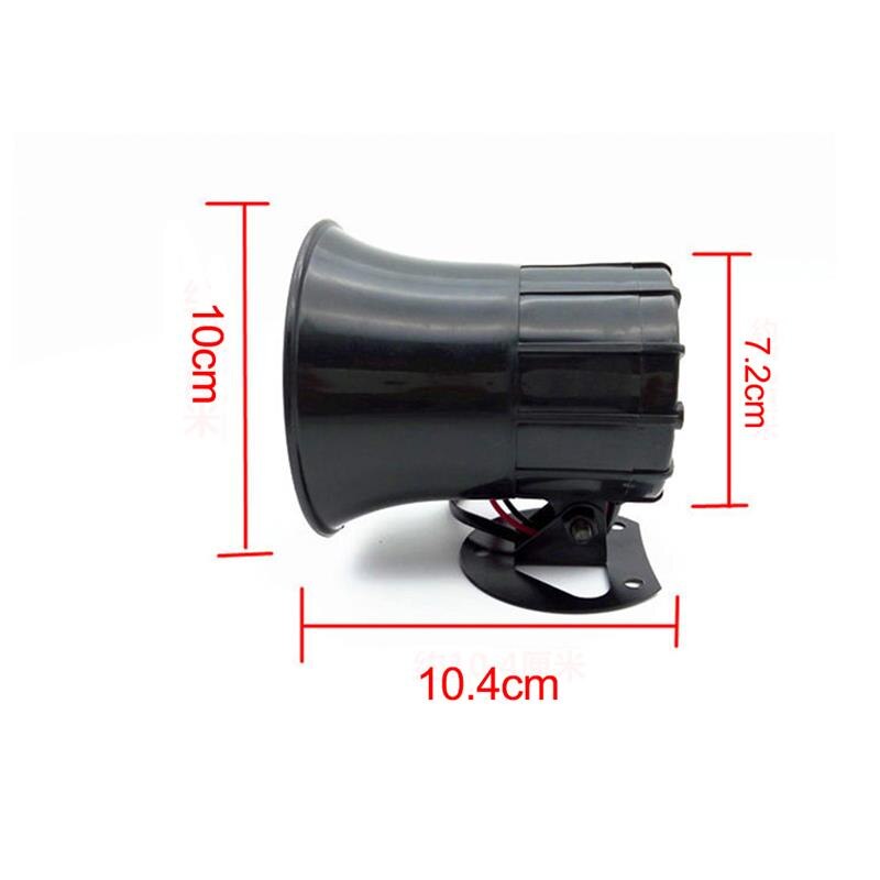 3 Tone Sound Loud Car Horn Motorcycle Warning Alarm Police Fire Siren Horn Speaker Automotive Accessories Moto Loud Horns Black