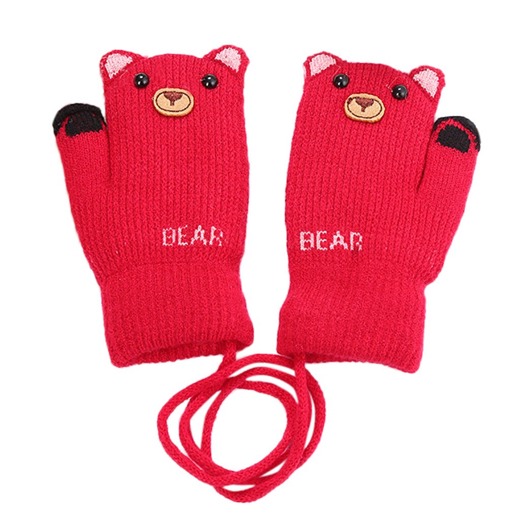 Kinderen Kids Jongens Meisjes Winter Leuke Cartoon Dier Warme Gebreide Handschoenen Handschoenen Kids Kinderen Jongens Meisjes Wanten: A