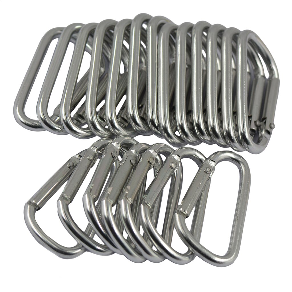 20 stück Aluminium Karabiner D-Ring Schlüssel Kette Clip Haken Schnalle Outdoor DIY Erkenntnisse für Hängend Anschluss