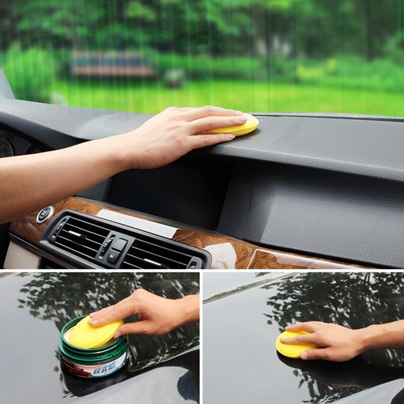 Auto Wachs Schwamm 12 teile/satz Gelb Anti-kratzen Auto Reinigung Werkzeug Reifen Dressing Schaum Auto Pflege