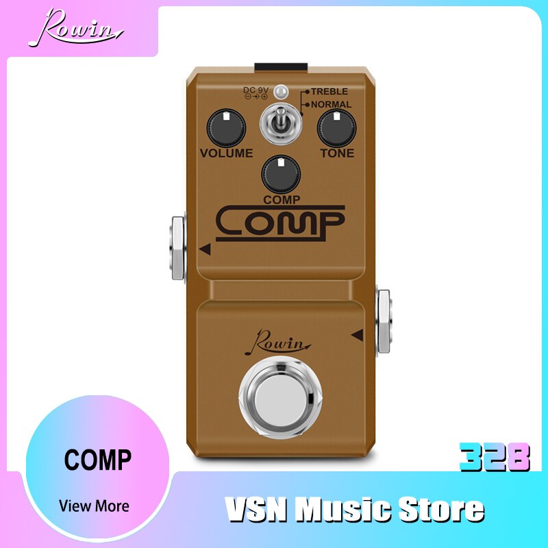 Rowin LN-333 Analog Mini Opto Kompressor Kasten Gitarre Kompression Pedal für Elektrische Gitarre Bass