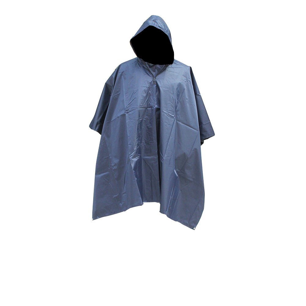 3 in 1 Raincoat Backpack Rain Cover Rain Coat Hood Hiking Cycling Rain Cover Poncho Waterproof Tent Outdoor Camping Tent Mat: Dark Blue