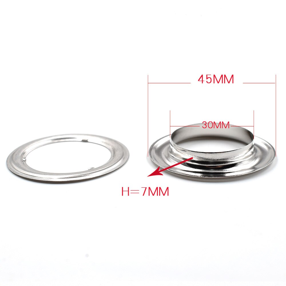 Œillets métalliques de 30mm, 30 pièces, trous de Ventilation, œillets métalliques argentés, tissu de canopée, trou de corde, vêtements et accessoires