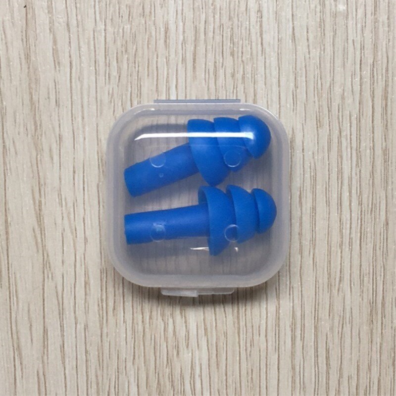 Bouchons d'oreilles en Silicone, 5 paires, Anti-ronflement, pour voyage, sommeil, réduction du bruit, protection pour la natation: 5Pairs Blue
