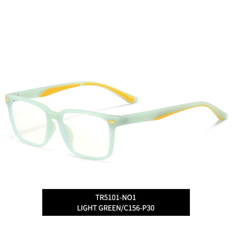 Tr90 Children Kids Boy Girl Blue Light Blocking Rivet Glasses Square Acetate Clear Lens UV400 Computer Gaming Eyeglasses Frame: GREEN