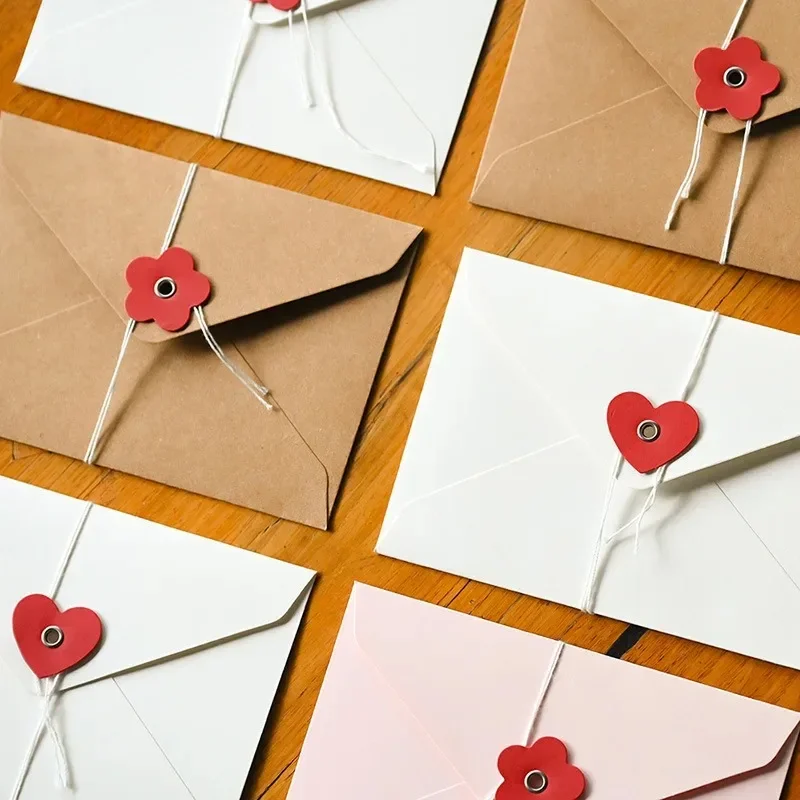 5 sztuk Kawaii kocham serce koperty kwiatowe 200gsm koperty papierowe na podkładki listowe DIY zaproszenia ślubne okładka torba robić pakowania prezentów