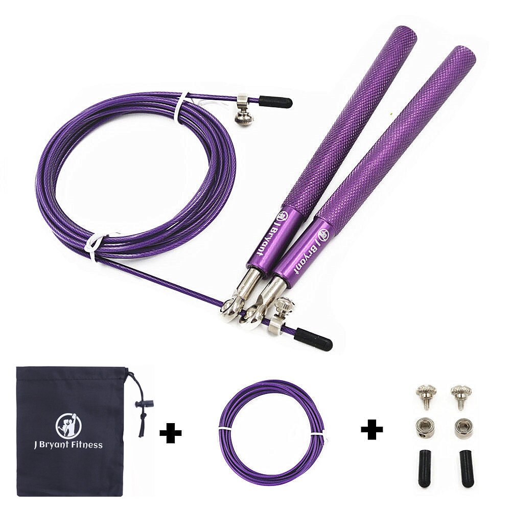 Fitness Metal Bearing Jumping Rope Crossfit Women Speed Rope MMA Boxing Home Gym Training Equipment Skipping: Purple