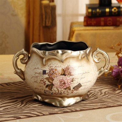 Europæisk keramik vase tørrede blomster blomsterarrangement wobble tallerken stue indgang ornamenter bryllup dekorationer: J