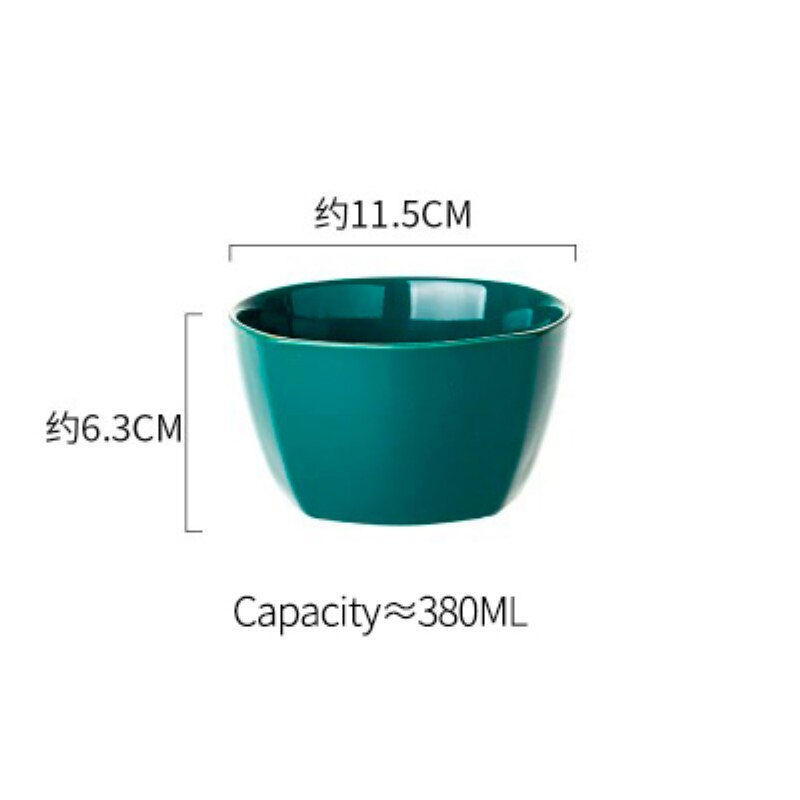 Smaragdgrøn keramik guld indlæg western mad bøf pasta fiske tallerken fad salat suppe ris skål krydderi fad porcelæn bordkrig: 4.5 tommer skål