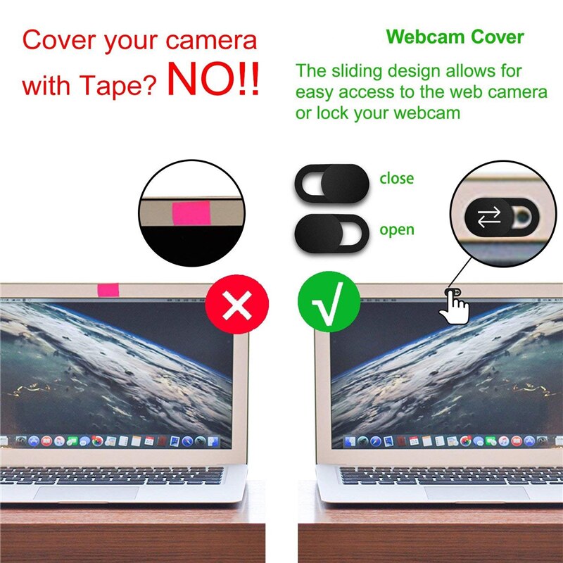 3PCS WebCam Cover Shutter Magnet Slider Camera Protector for Macbook IPhone PC Laptops Web Cam Tapar Phone Lens Privacy Sticker