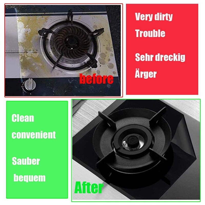 12 stykke gas kogeplade sn protector non-stick teflon gas komfur måtte hurtig rengøring 10.6 tommer 10.6 tommer beskyttere