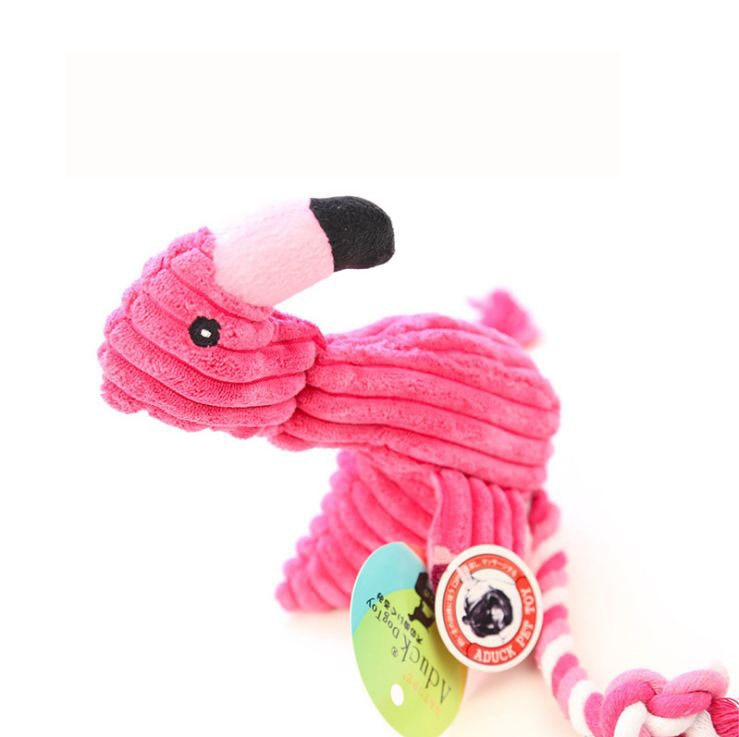 Pet Honden Speelgoed Chew Flamingo Pet Flannel Toy Dog Goods Dog Toy Rope Hair Sound