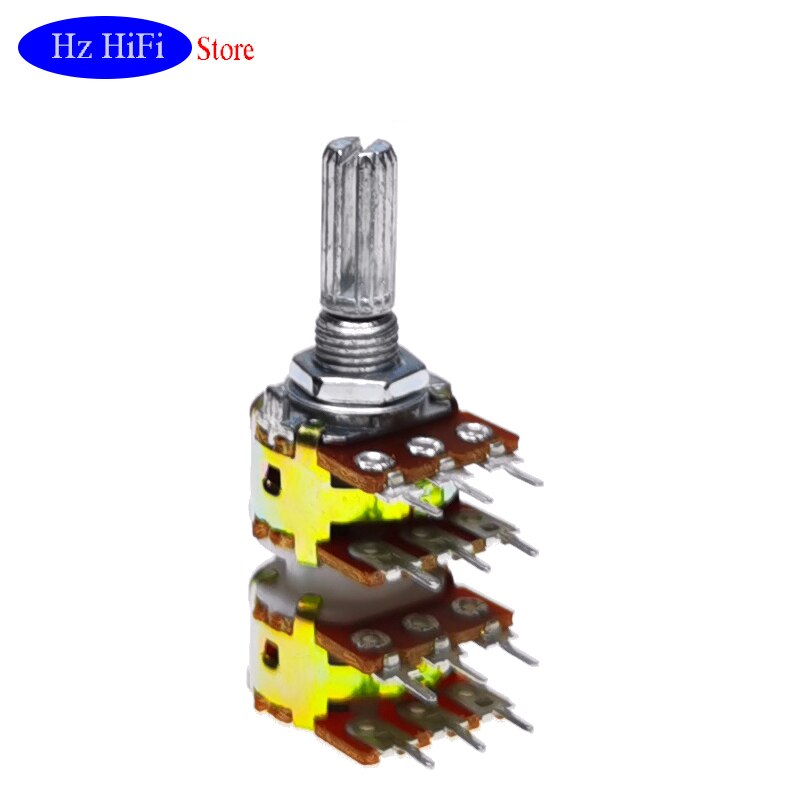 1Pcs-3Pc RV124F Tw B50K 50K Stereo Volume Potmeter Audio 4 Kanalen Volume Potentiometer 50KBX4 Alpha RK16