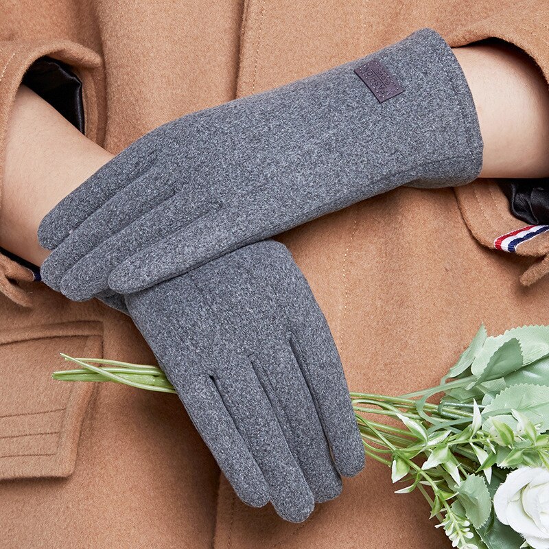 Winter Ladies Warm Gloves Thick Touch Screen Plus Velvet Riding Self-Heating Gloves Drive