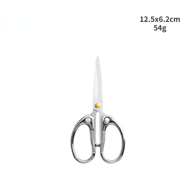 Office Scissors Stainless Steel Zinc Alloy Paper Cutting Scissors Children Students Cut Stationery Scissors: Silver 3