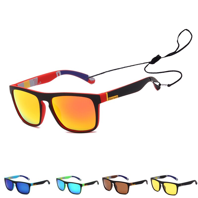 Brand Fishing Polarized Glasses Mens Women Night Vision Driving Goggle Camping Hiking Eyewear Sports Sunglasses With Rope