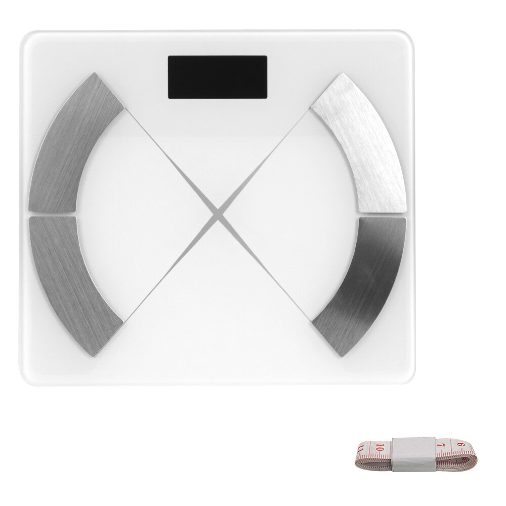 BMI Body Composition Analyzer Digital Bathroom scales Bluetooth App Body Fat Scale Smart Electronic Balance weighing Scale: white