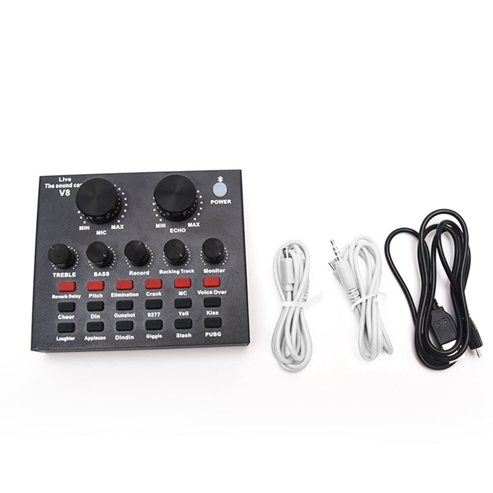 V8 computers singing home karaoke external usb live broadcast sound card recording ktv headset microphone audio pc voice chat