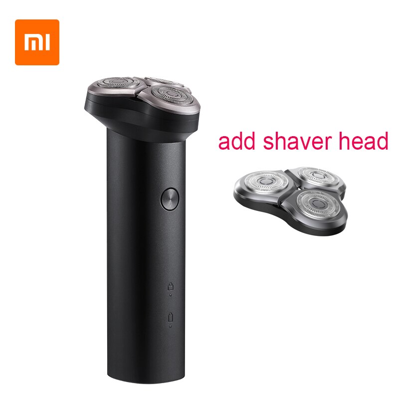 Xiaomi mijia  s300 3d flydende smart elektrisk barbermaskine ipx 7 vandtæt barbermaskine type-c opladning dobbeltlagsblad tør og våd skægbarbering: S300 tilføj barberhoved