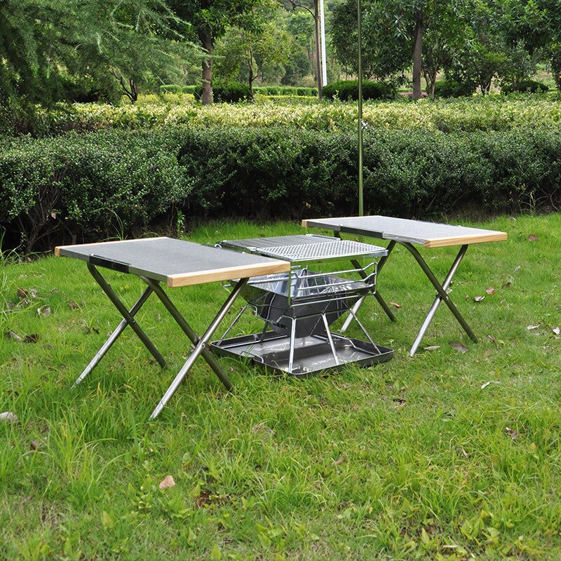 Joylive bærbart lille stålbord udendørs bærbar opbevaring te picnic grillbord camping madlavningsbord foldebord