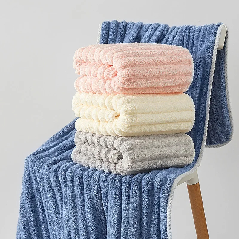 Coral fleece towel, large bath towel, thickened face towel, household quick drying, absorbent, soft and non shedding towel