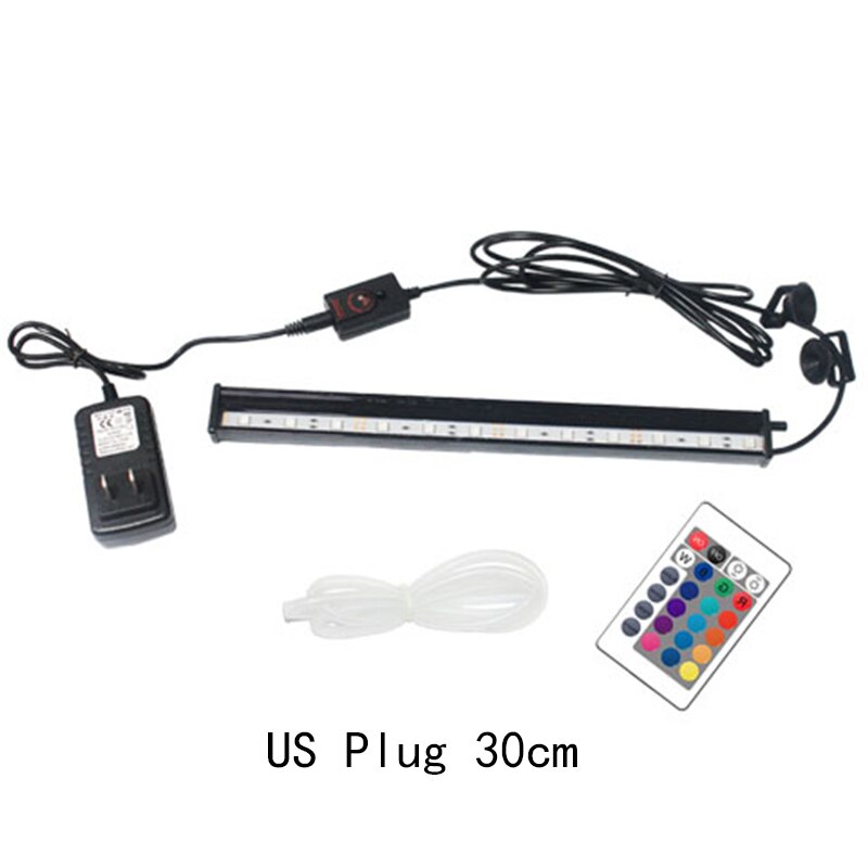 Bubble Aquarium Light Fish Tank Submersible Light EU US Plug Aquatic Air Bubble Oxygenation Lamp LED Aquarium Light: US Plug 30cm