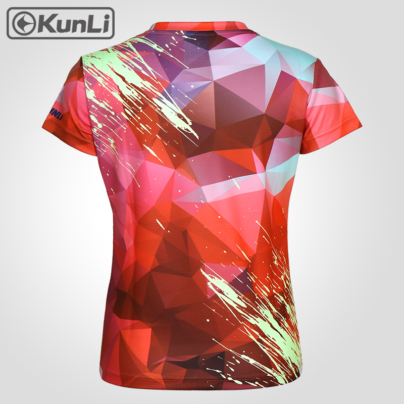 Kunli short sleeved tennis shirt women outdoor sports badminton clothing running clothing T-shirt basketball Volleyball shirt