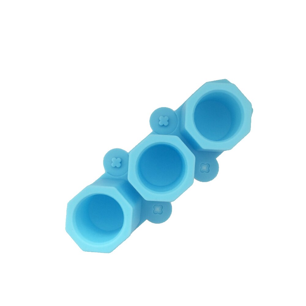 Molde para maceta de hormigón poligonal redondo geométrico de 3 agujeros, moldes de cemento para decoración de velas de aromaterapia de silicona: 02
