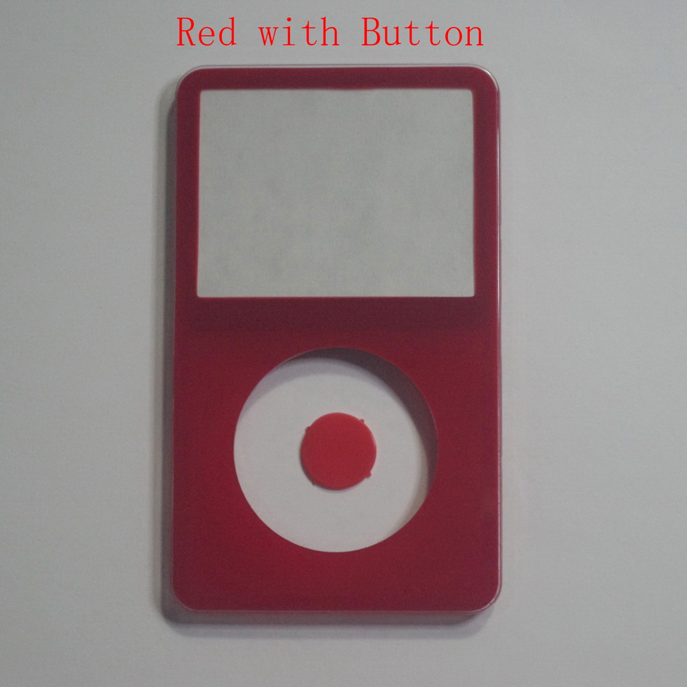 Pour iPod 5ème vidéo rouge noir blanc jaune violet bleu Transparent couverture avant avec bouton: Rouge