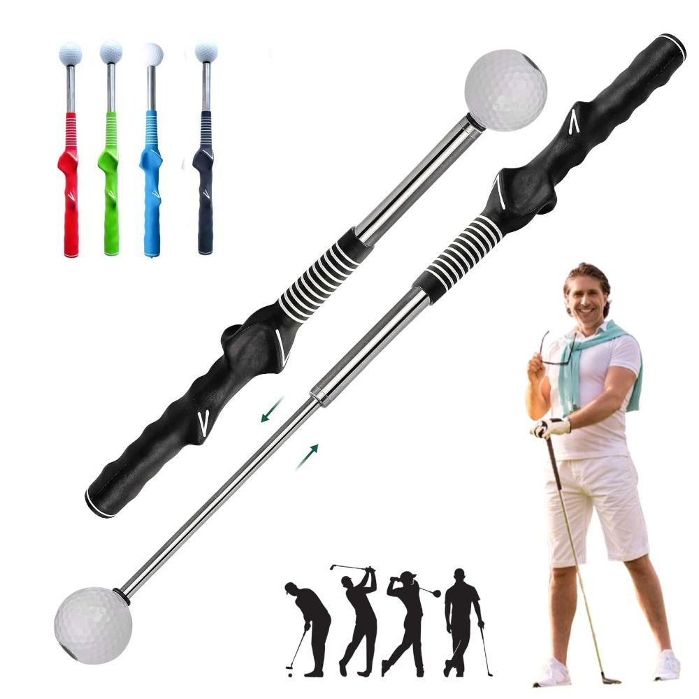 Retractable Golf Swing Training Aid With Click Feedback Strength&Tempo Training Golf Grip Trainer Portable Golf Alignment Sticks